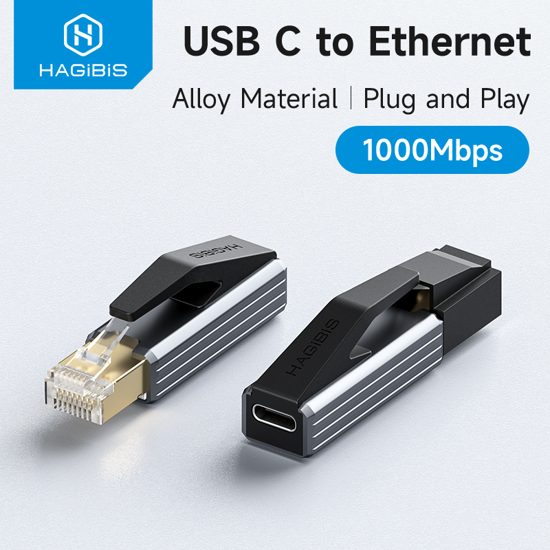 Hagibis usb-c to ethernet adapter , 1 gbps, gigabit usb-c female to  rj45- males, network converter for macbook pro, iphone 16 , ipad, xps