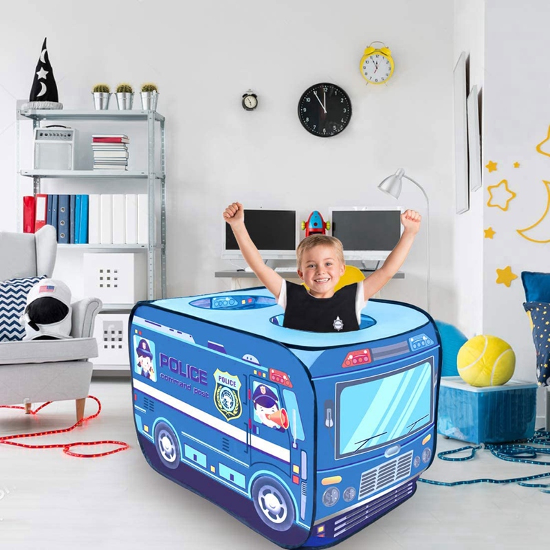 Politie Truck Kids Play Tent Kinderen Spelen Tent Opvouwbare Indoor En Outdoor Speelhuisje Voor Kinderen Peuters Jongens Meisjes