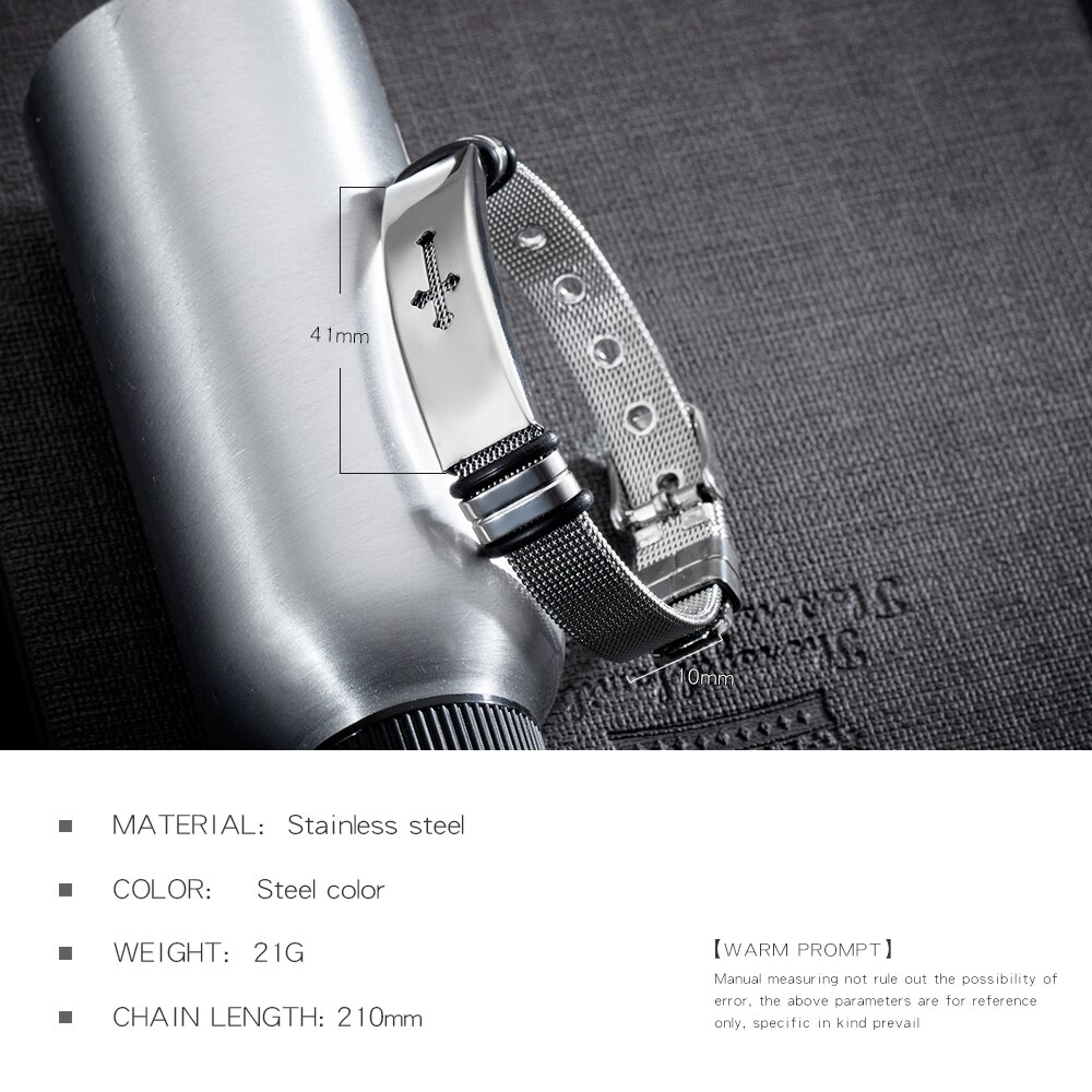 Eyeyoyo Business Staal Mesh Holle Persoonlijkheid Titanium Stalen Heren Armband