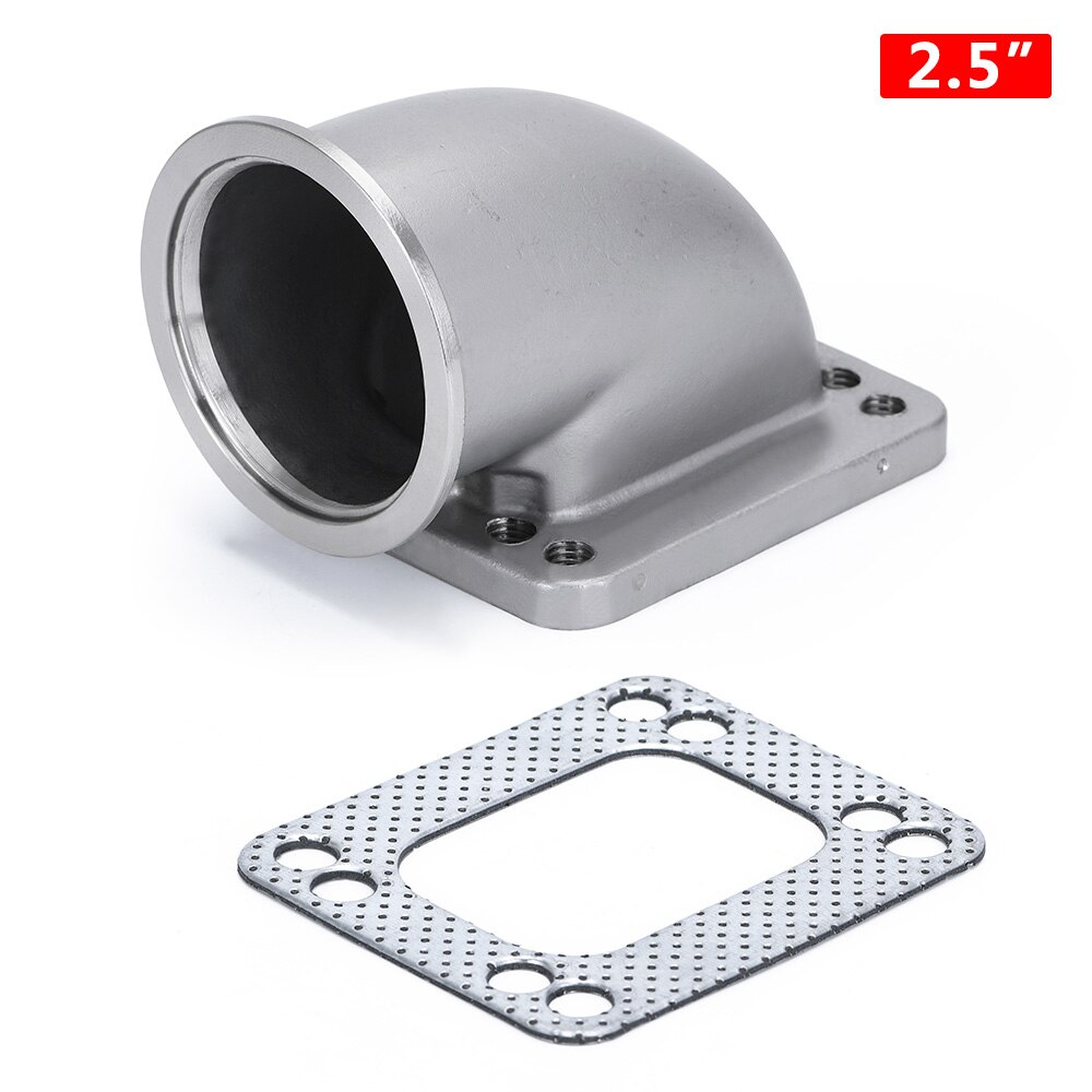 WLR - 2.5&quot; 3.0&quot; 3.5&quot; Vband 90 Degree Cast Turbo Elbow Adapter Flange 304 Stainless Steel For T3 T4 Turbocharger: 2.5 with gasket