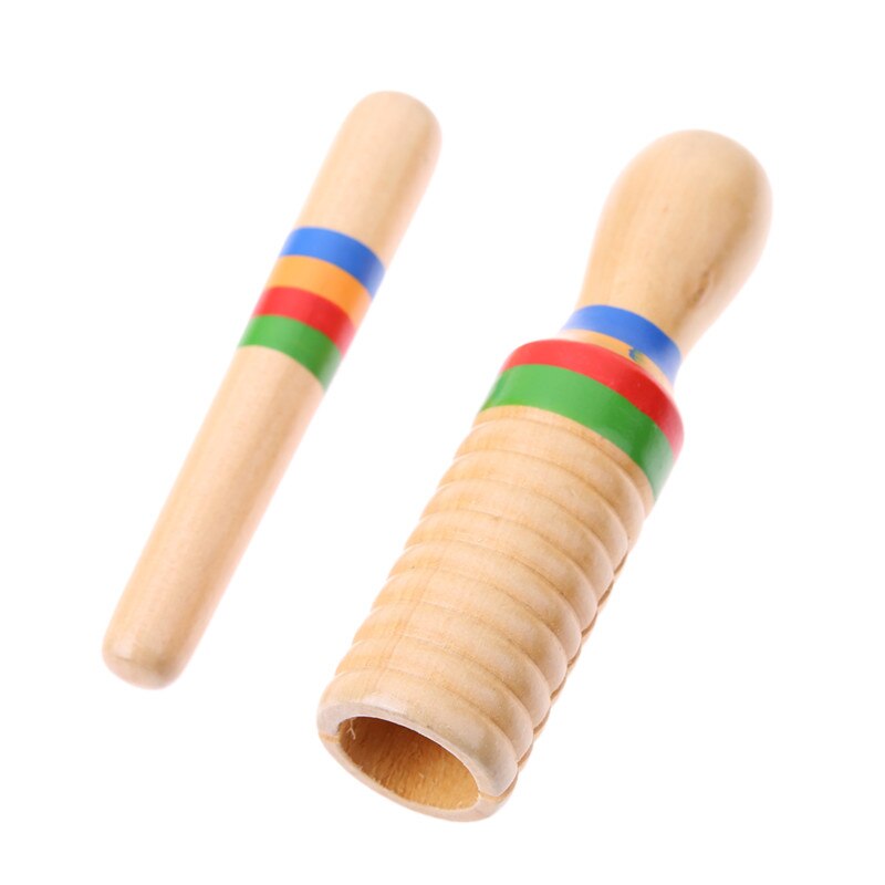 Barn ljudrör träkråkekolod musikleksak enkelgängad ring slagverk musikinstrument leksak babypedagogiska leksaker