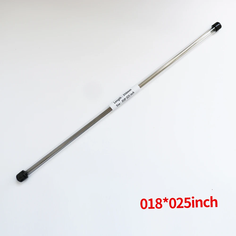 10 unids/pack ortodoncia SS alambre recto de acero inoxidable redondo Rectangular: Negro