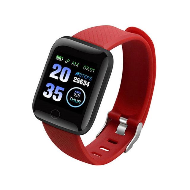 Health Bracelet 5 in 1 Fitness Tracker Activity Smart Band Pedometer Sports Health Wristband Cardio Tonometer Blood Pressure: Red