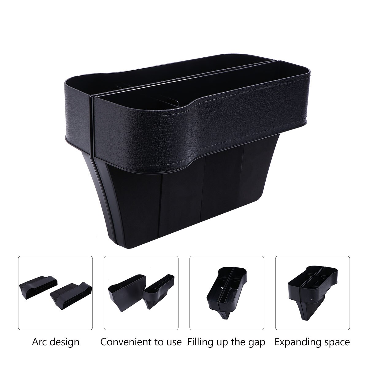 2pcs Durable Plastic Simple Practical Storage Car Seat Box for Man Woman