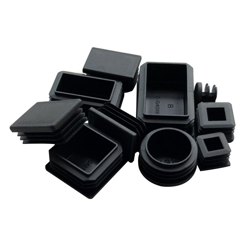 Plastic Steel Rectangular pipe plug Black Furniture Leg plug Anti Slip Feet Protector Pad Plastic square tube cap plug