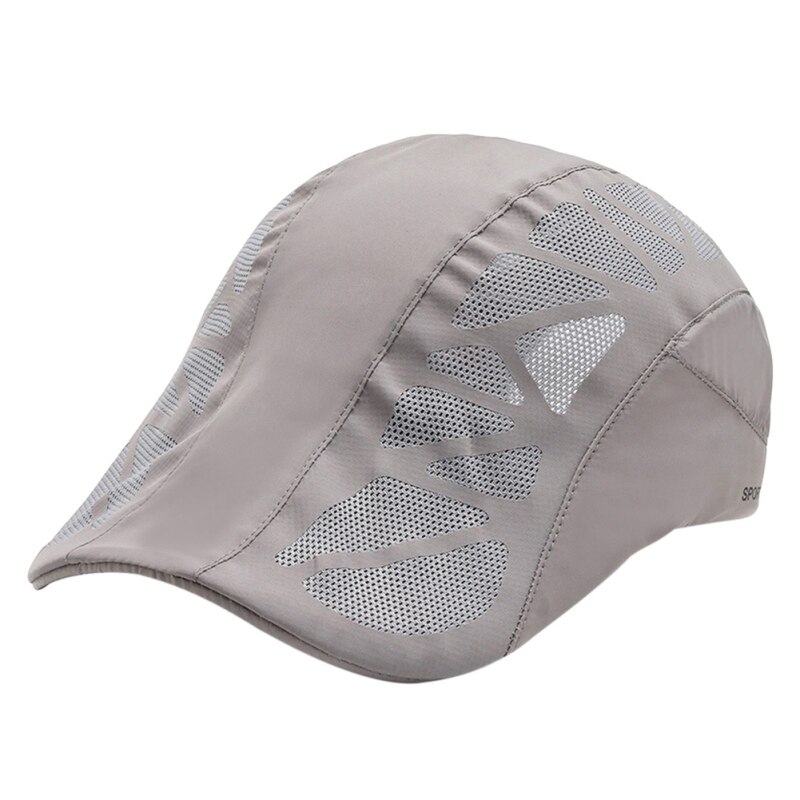 Zomer Toevallige Baret Hoed Platte Pet Gatsby Hoed Verstelbare Ademend Boina Mesh Mode Caps Outdoor: light grey