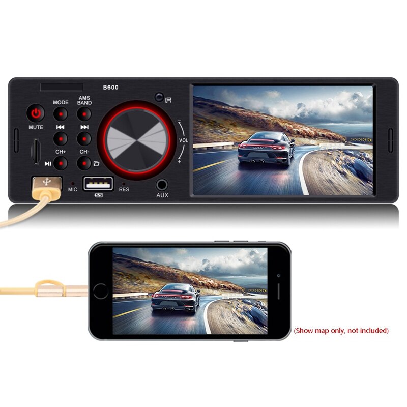 1 Din 4.1 Inch Car MP5 Player Dual USB FM BT ISO o Player Mirror-Link B600