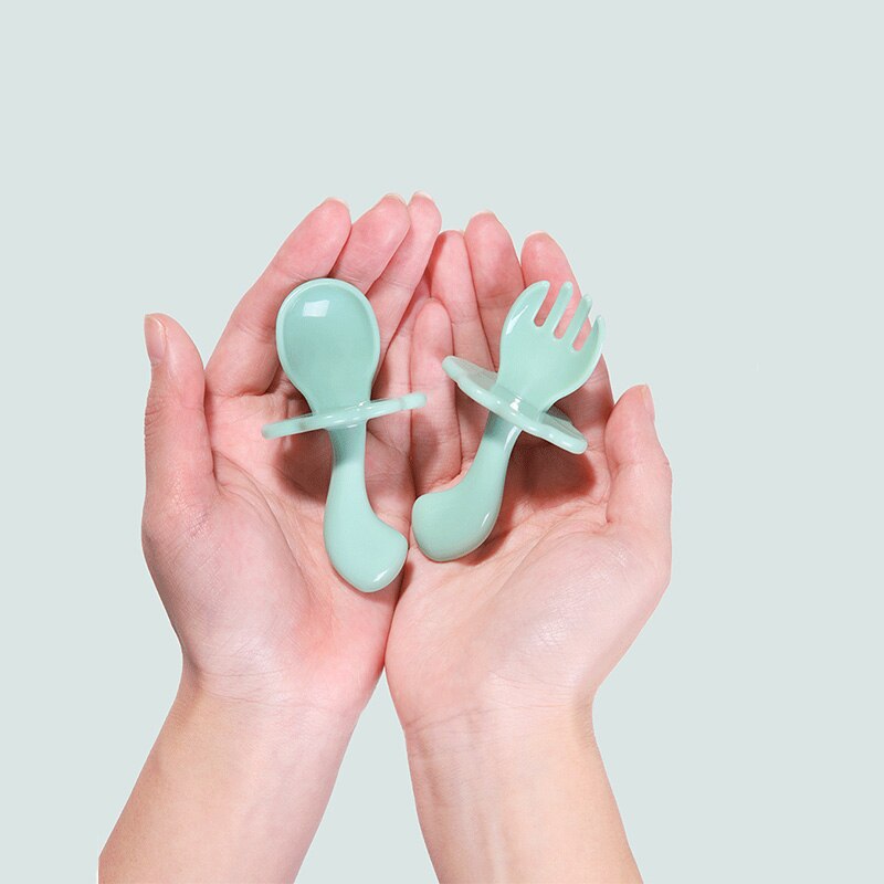 Bowl 360 Rotate Spill-Proof Gyro Bowl Infants Toddler Baby Kids Training Feeding Bowl Practice Feeding Spill No Spill Dishes: Fork spoon set