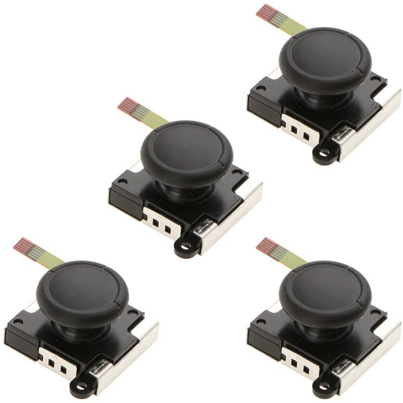 4 Pieces 3D Replacement Left & Right Joystick Analog Rocker Stick with Cap for Nintendo Joy-Con Switch Controller