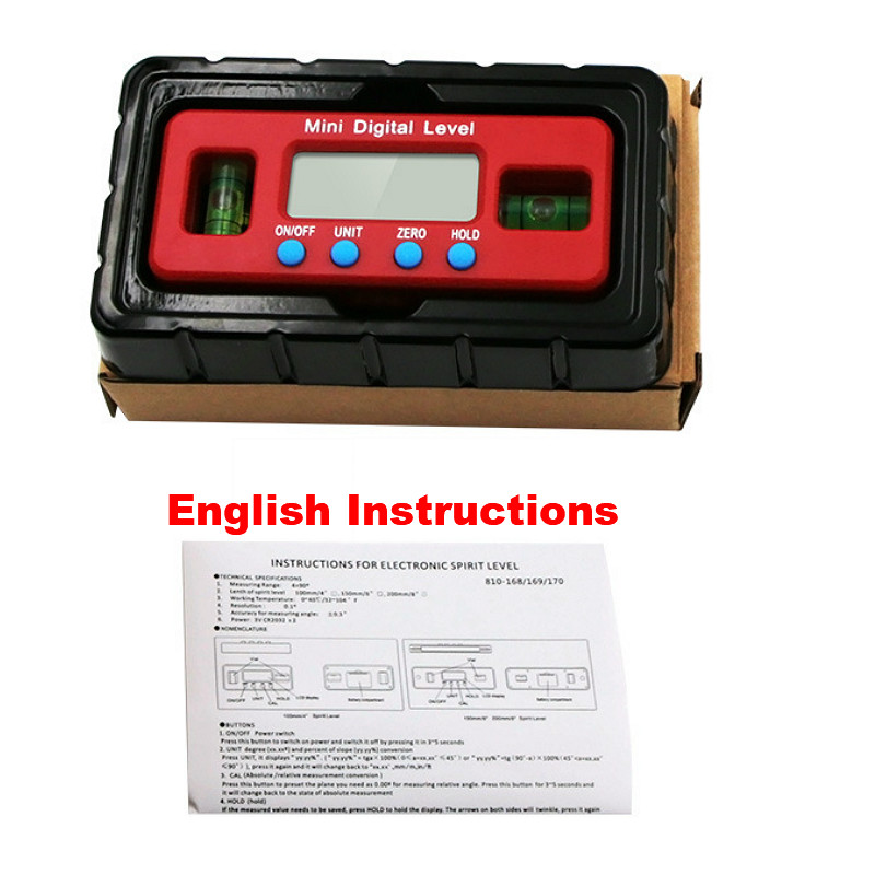 Mini Electronic Digital Display Level Instrument 100mm Intensive Magnetism Level Scale Inclinometer Angle Scale Digital Display