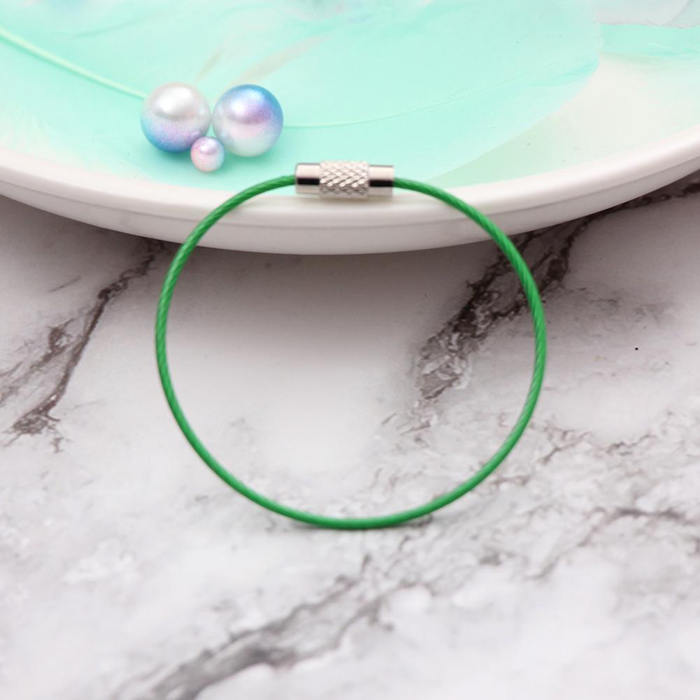 Colorful Screw Locking Stainless Steel Wire Car Keychain Cable Rope Key Holder Keyring Key Chain Rings Cable Outdoor Keychain