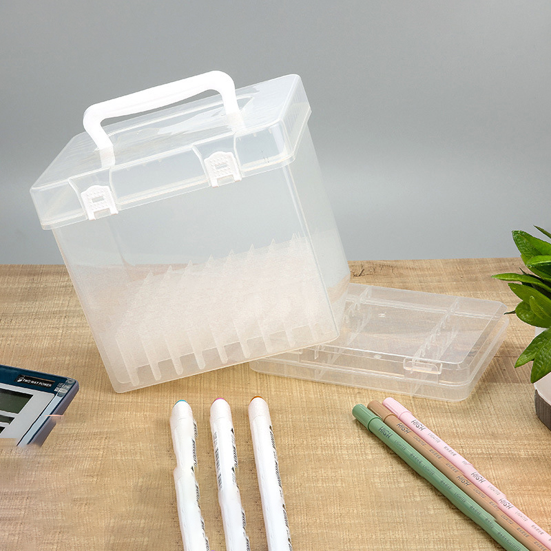 Estuche de plástico transparente para rotuladores, caja organizadora de almacenamiento para marcadores de bocetos de pintura, se adapta a rotuladores de hasta 18mm