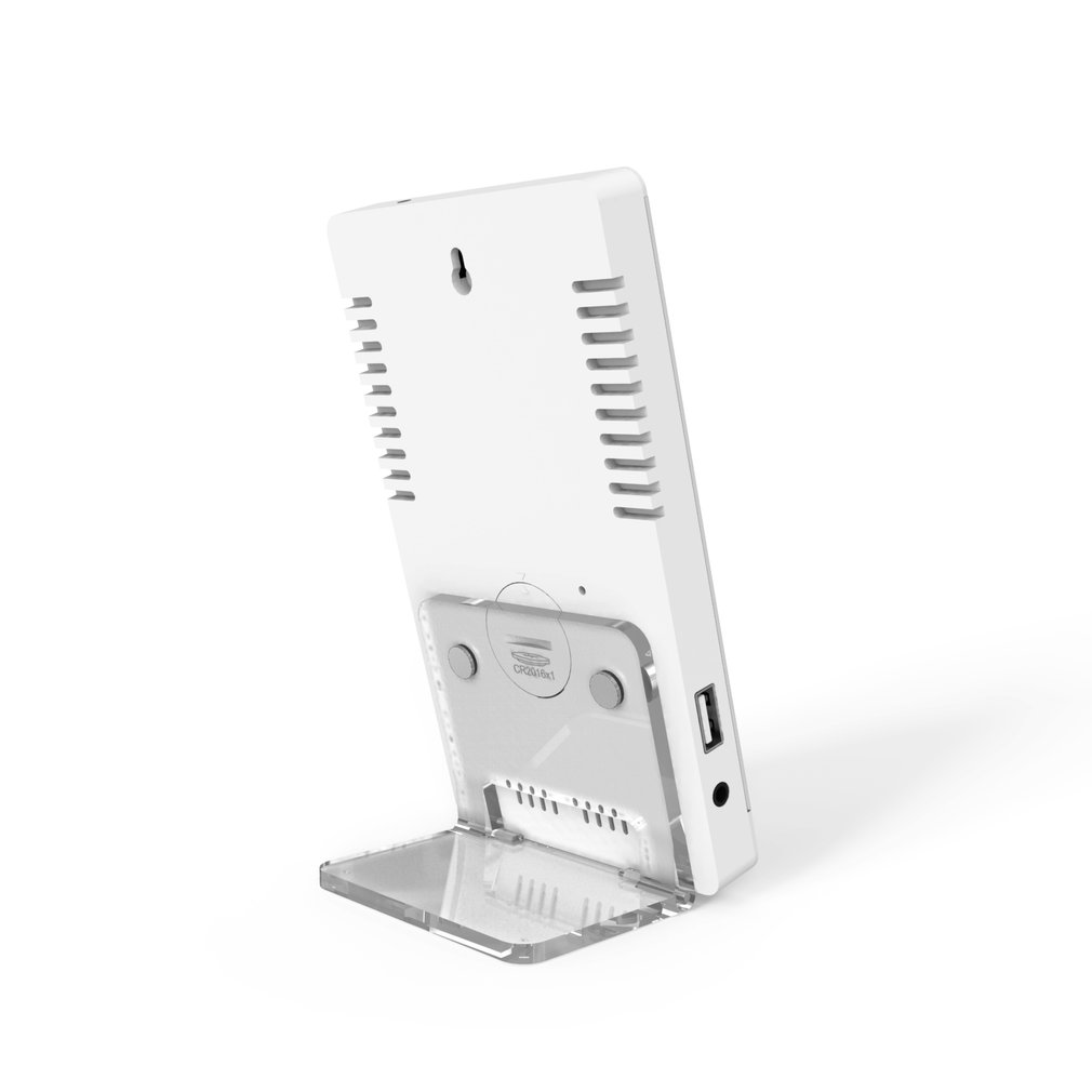 6 Inch LED Mirror Alarm Clock Touch Button Wall Digital Clock Time Temperature Humidity Display USB Output Port Table Clock