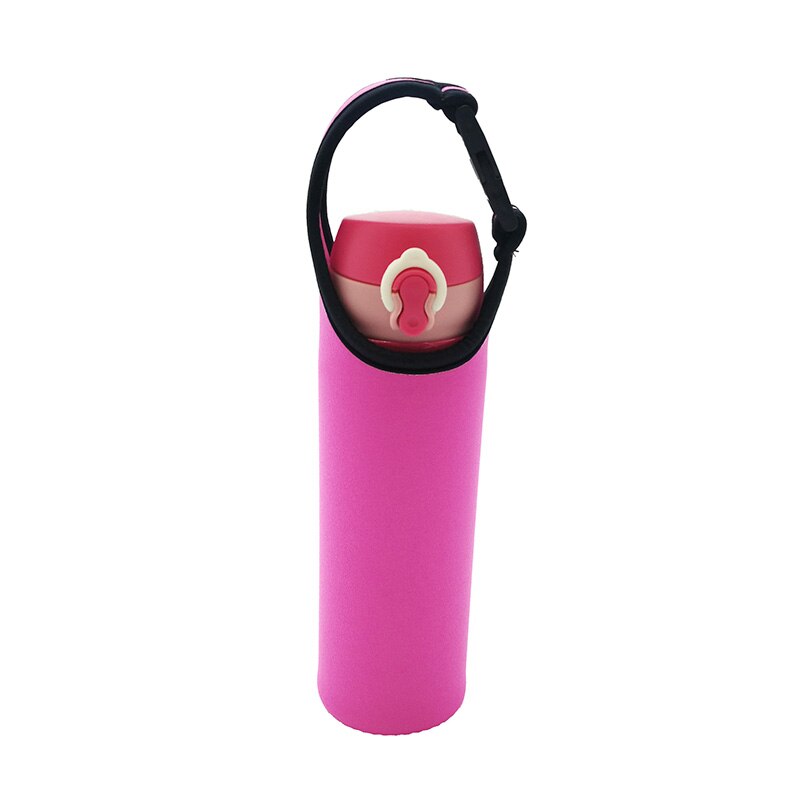 420/550ml Portable Heat Insulated Cup Sleeve Case Travel Water Bottle Covers Protector Storage Bag With Rope Thermos Cover: Rose Red 420ml
