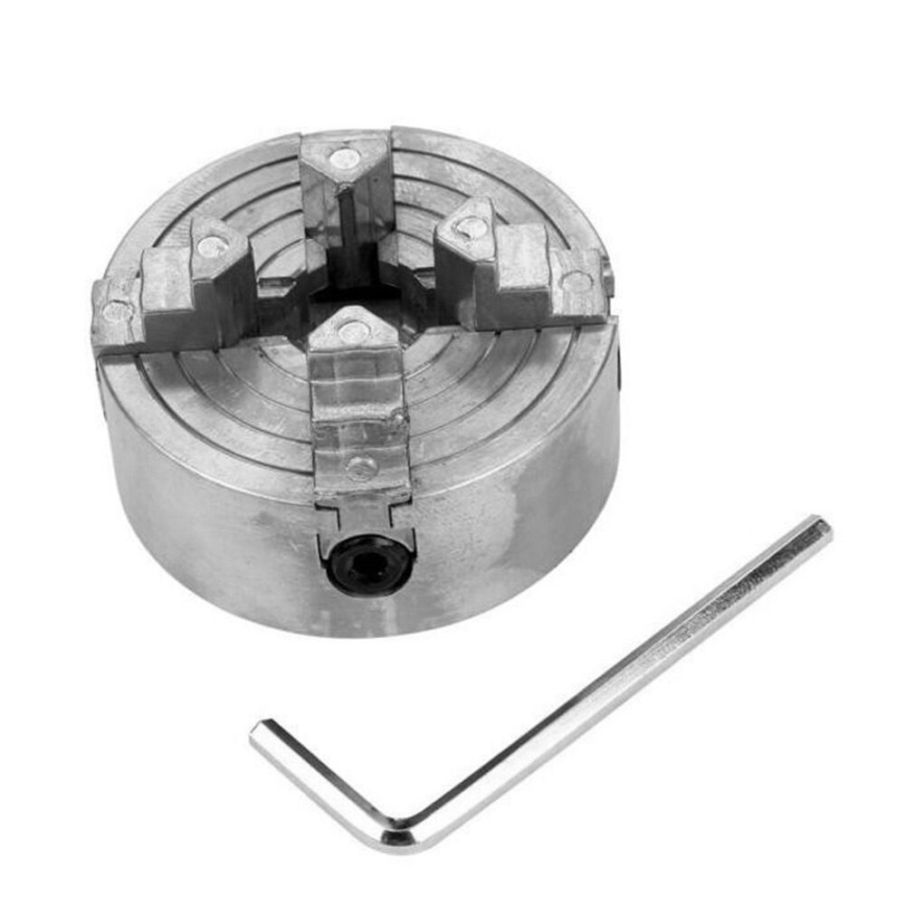 4 Jaw Chuck Z011A Mini Collet Zinc Alloy 4 Jaw Lathe Chuck Clamp Wood Turning Lathe Tool Kit for Woodworking with Hex Wrench