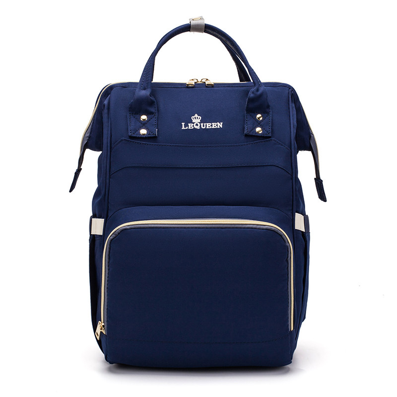 Lequeen Nappy Backpack Bag Mummy Large Capacity Bag Mom Baby Multi-function Waterproof Outdoor Travel Diaper Bags For Baby Care: Dark Blue
