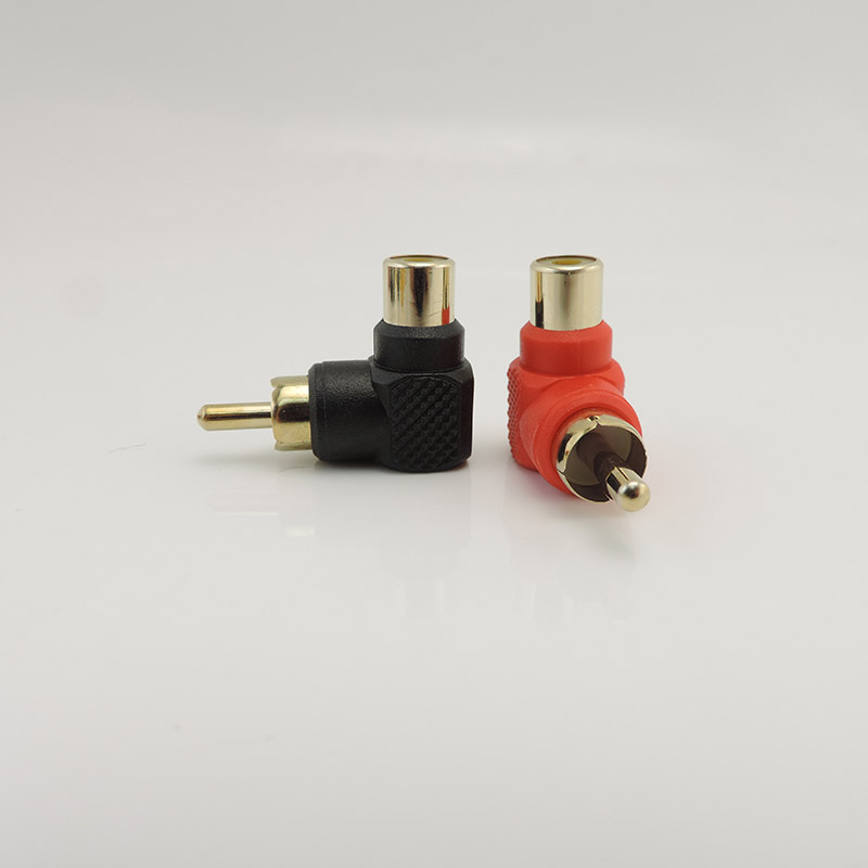 90 Degree RCA Connector Male To Female M/F Right Angle Plug Adapters L type Elbow for cctv camera Audio q1
