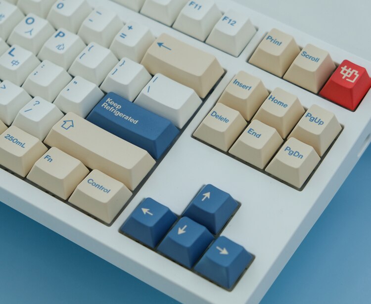 1 set pbt gmk sojamilch-tastenkappen, pbt-sublimations-tastenkappen im cherry-profil für mechanische gaming-tastaturen, weiße serie