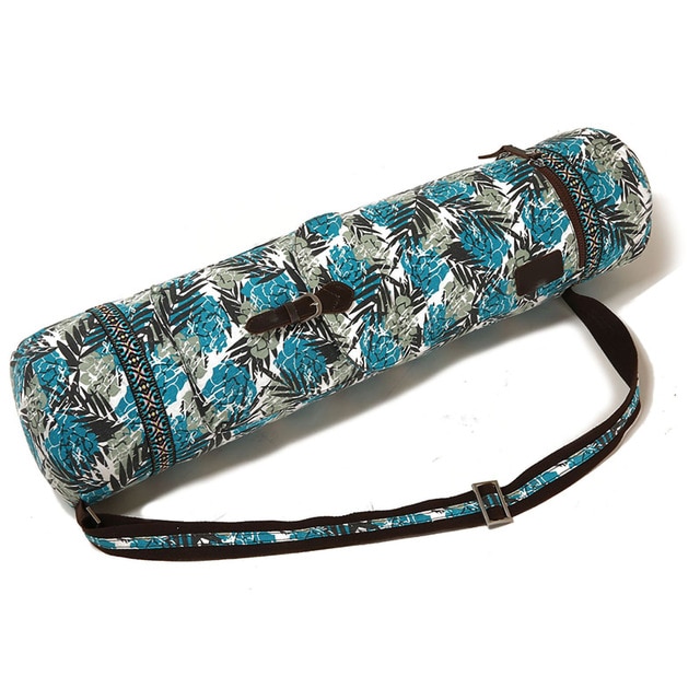 Volledige Rits Sport Yogamat Draagtas Gedrukt Yoga Mat Tas Multifunctionele Opbergtas: Blauw