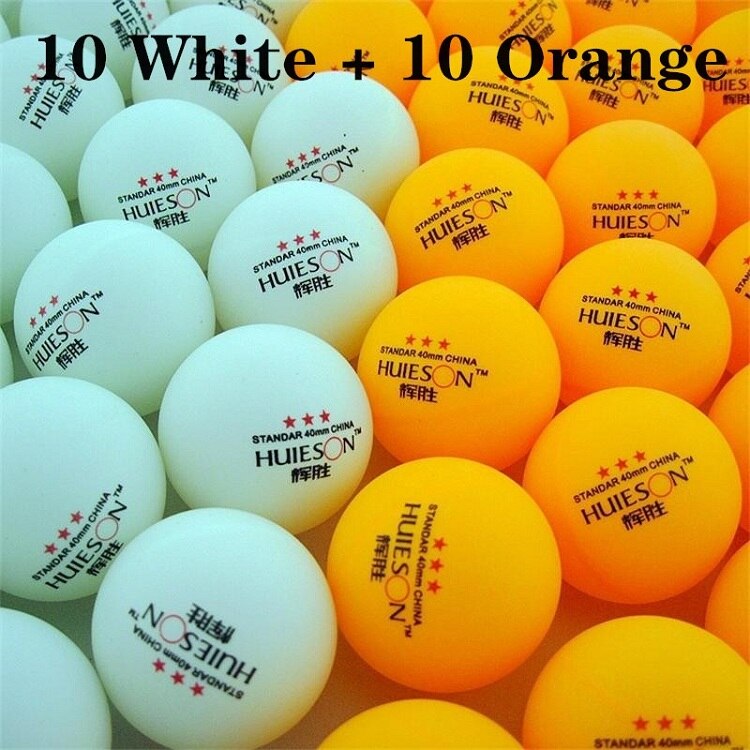 Pelotas de tenis de mesa para Amateur, Pelotas de Ping Pong de nivel de 3 estrellas, 25, 50 y 100 Uds., 40mm, 2,8g, color blanco y naranja, entrenamiento avanzado: 10 White 10 Orange
