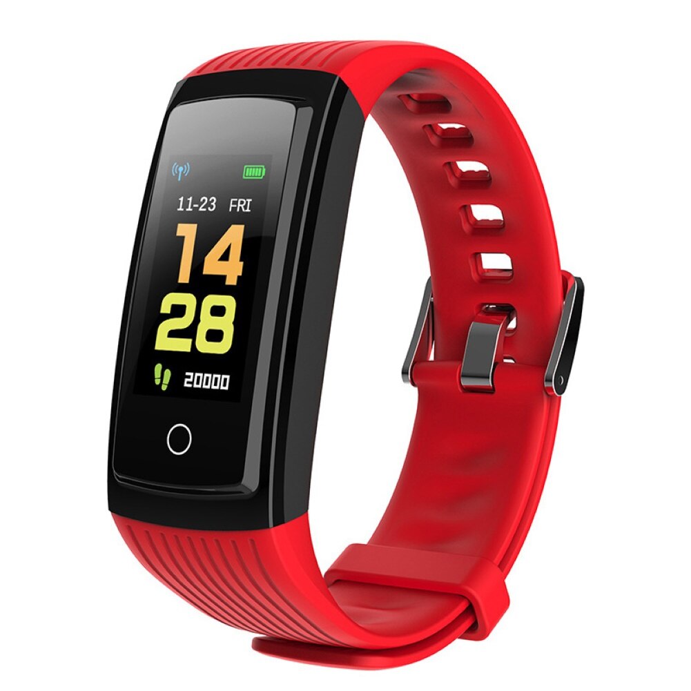 V5s ip67 vattentäta bluetooth pulsmätare fitness sport smart armband: Röd
