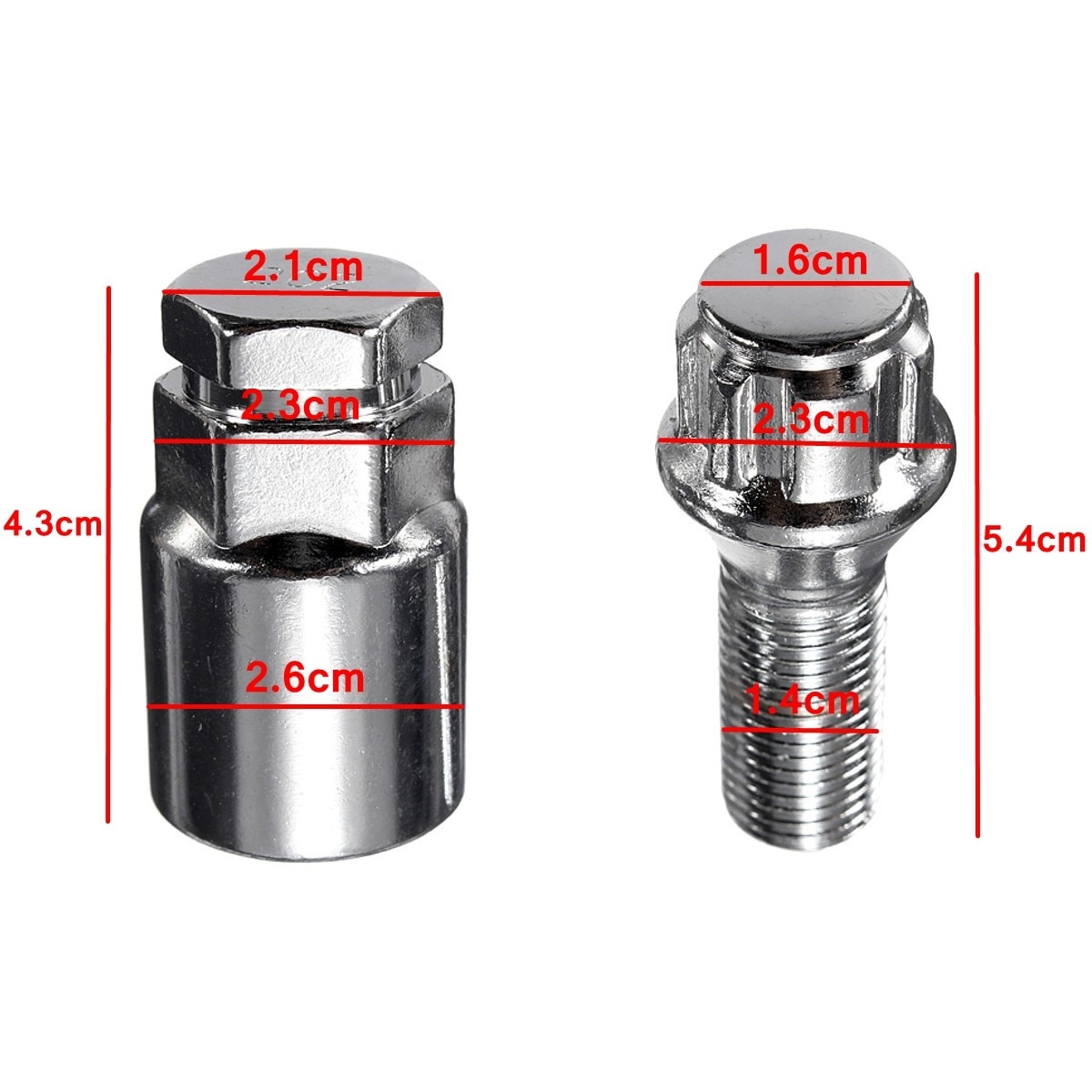 Set of 20 M14 x 1.5, 19mm Hex Tall Alloy Wheel Nuts