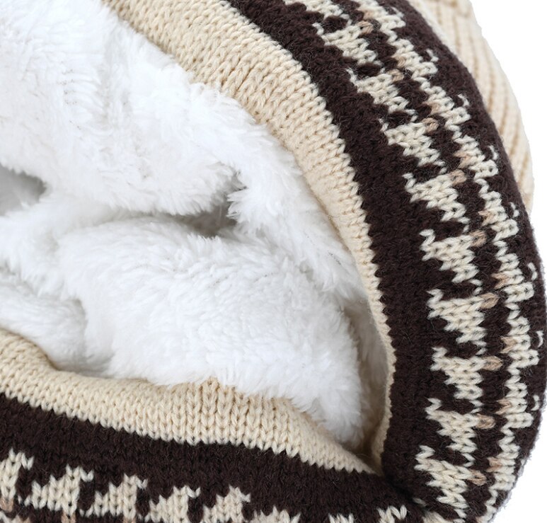 Damesmuts herfst/winter wollen muts drie wollen bolletjes rug open gebreide muts plus fluwelen dikke gebreide muts gratis verzending