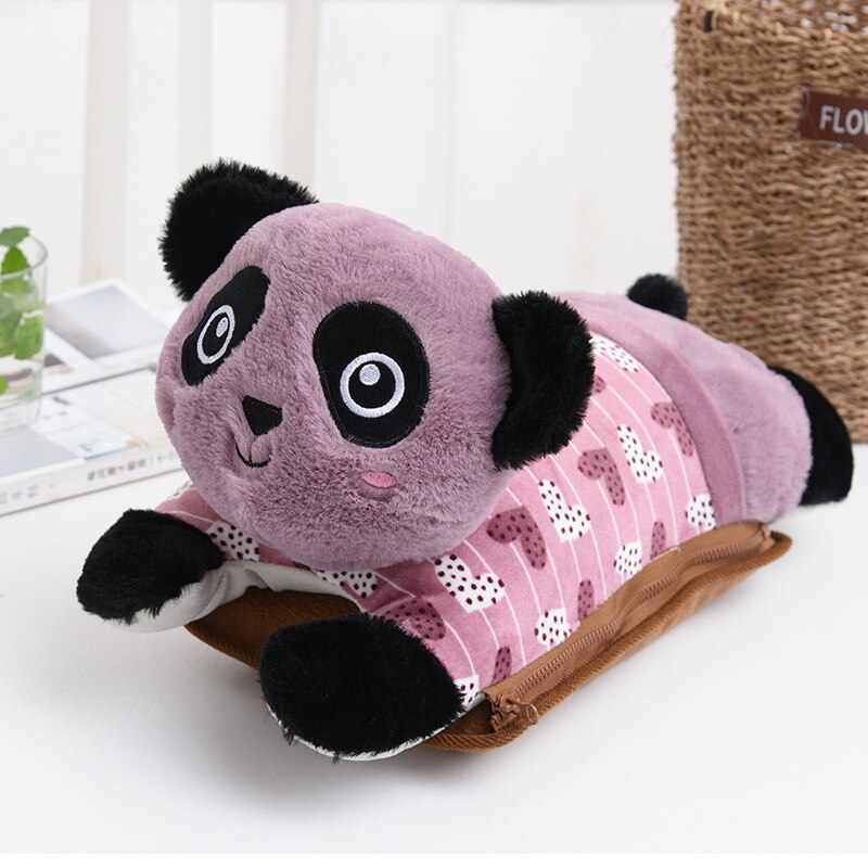 Chauffe-mains rechargeables dessin animé Panda bouteille d'eau chaude Rechargeable anti-déflagrant taille chaude palais trésor C177: Purple