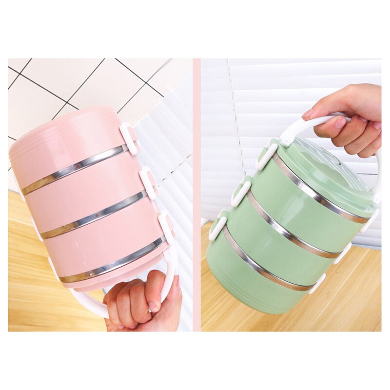 Protable Lunch Box Stainless Steel Bento Boxes Multilayer Lunch Box For Kid Office Workers Microwave Food Container Tableware