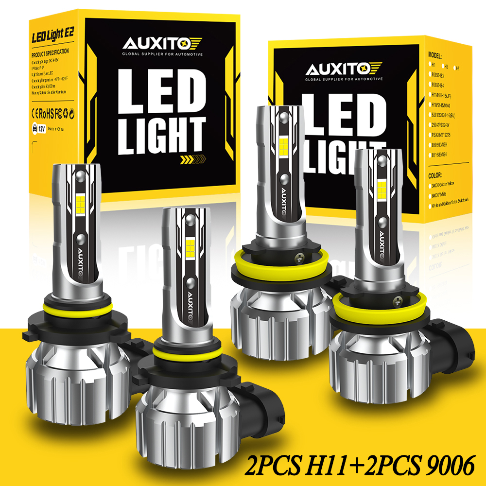AUXITO 2 Stück H11 LED-Lampen in PTF H8 Nebelscheinwerfer Abblendlichtbirne Kopflicht 50 W hoch Energie 6500 K 12 V 9005 HB3 9006 HB4 Lampenbausatz Combo: H3C