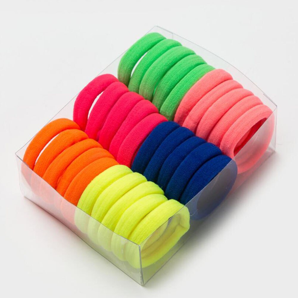30PCS/Set Women Girls Colorful Nylon Elastic Hair Bands Ponytail Holder Rubber Bands Scrunchie Headband Hair Accessories: 4