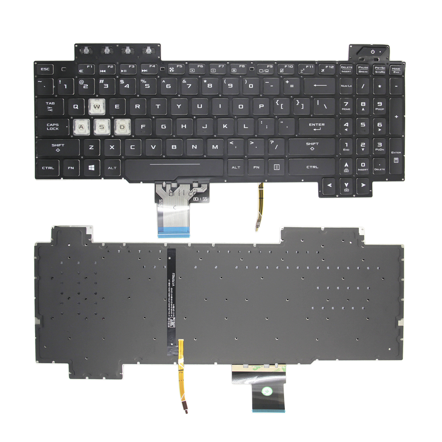 100 % neue uns/SP/RU-Tastatur für Asus Tuf FX80 FX86 FX95 FX505 FX504 FX705 ZX80G FZ80 FX80G GL703G Englische Laptop-Tastatur mit Hintergrundbeleuchtung