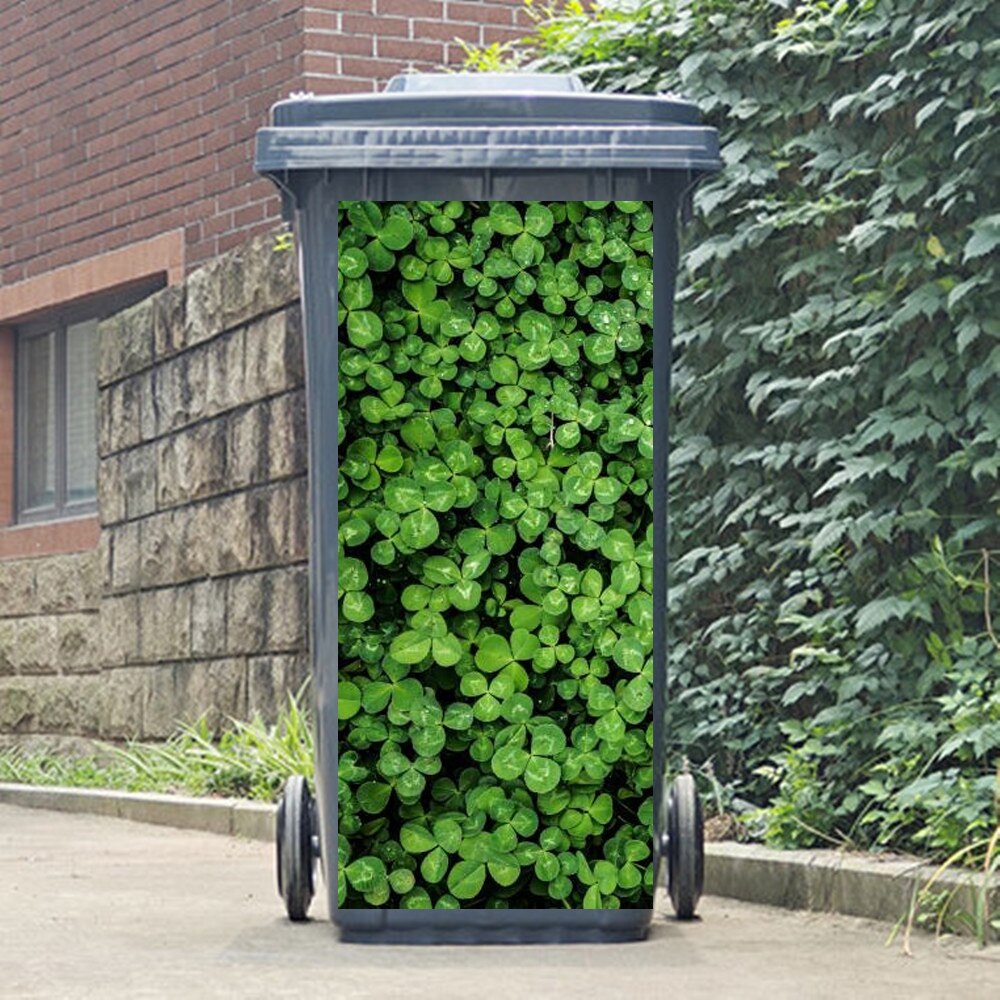 Outdoor Prullenbak Sticker Vinyl Natuurlijke Groene Planten Boeket Zelfklevende Trush Keuken Wheelie Bin Stickers Vuilnisbakken Stickers