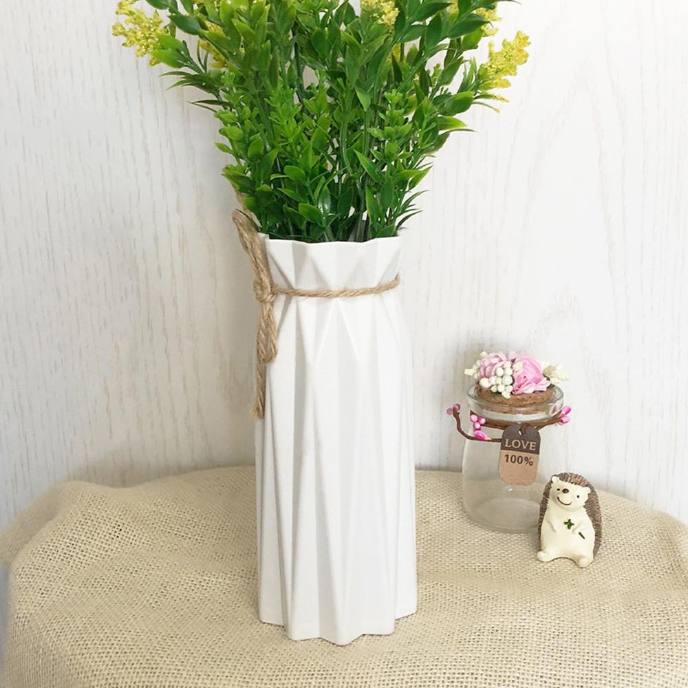 1pc plastique verre Vase blanc Imitation céramique Pot de fleur fleur panier fleur Vase décoration maison nordique décor