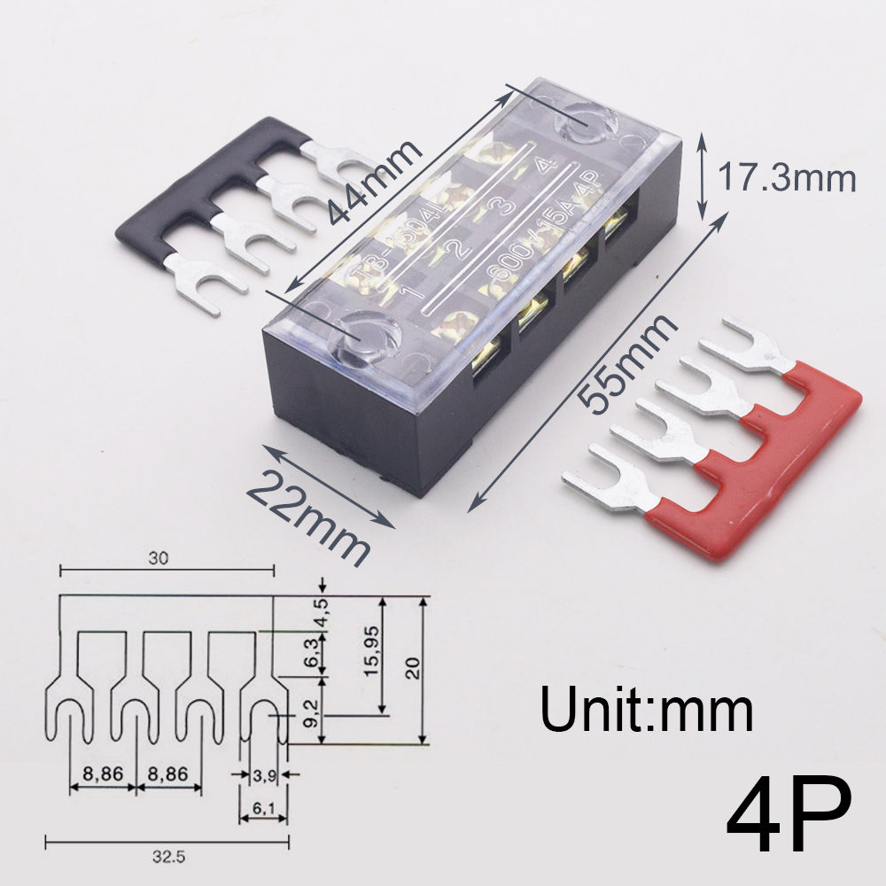 Brass Junction Box Electrical Screw Terminal Block and Insulated Barrier Strip Wire Connector Connecter Electronic Cable Contact: Dark Grey