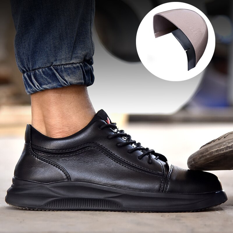 Lederen Veiligheidsschoenen Mannen Stalen Neus Schoenen Anti-Smash Anti-Lek Werkschoenen Waterdichte Mannen Schoenen Anti-brandwonden Industriële Schoenen