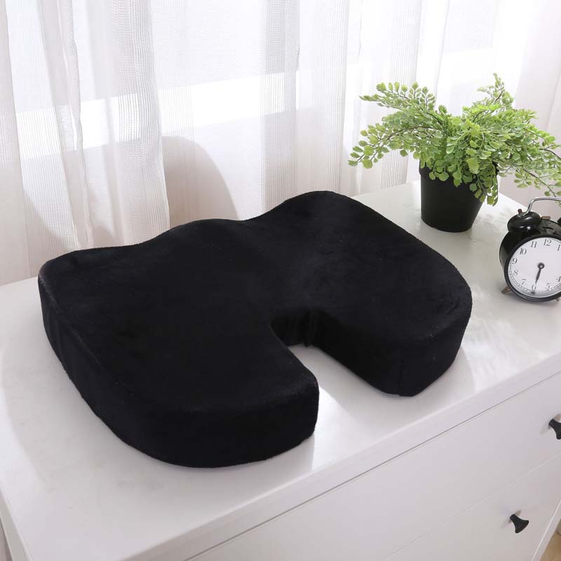 Orthopedic Booster Seat Cushion Memory Foam Chair Massage Pad Office Back-rest Pad Driver Pilot Headrest: black