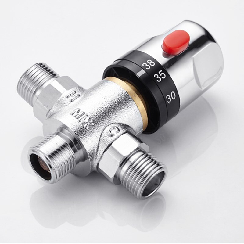 DN15 Brass Thermostatic Mixing Valve Constant Water Temperature Shower Faucet Valve Bathroom Kitchen Tap Valve Accessories