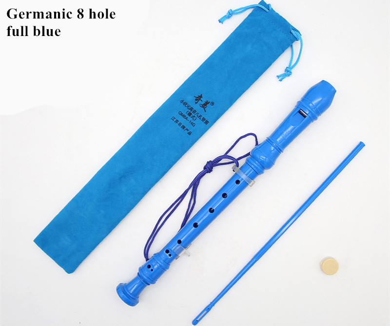 Chinese Recorder gaita 6/8 hole Soprano Germanic vertical flute C Key Music Instruments Clarinet flauta dulce funda flauta dulc: G 8 hole all blue