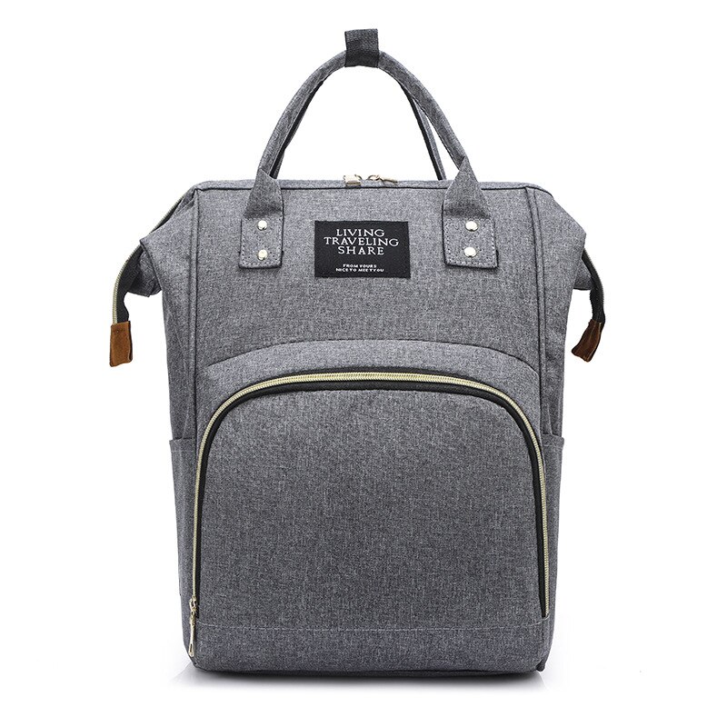 Mochila para pañales, bolsa para cochecito de gran capacidad para momia, bolsa multifunción para bebé, bolsas para pañales de viaje al aire libre impermeables: Dark Gray