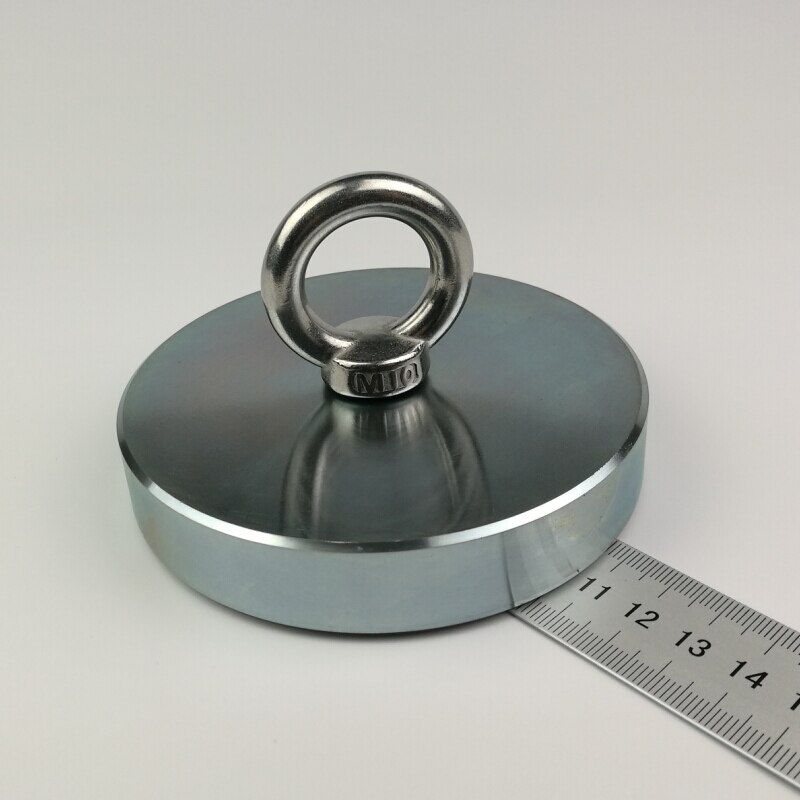 200-600Kg Magneet Sterke N52 Neodymium Permanente Magneet Vissen Magneten met Ring Super Imanes Magnetische Materiaal Base: D107 600KG