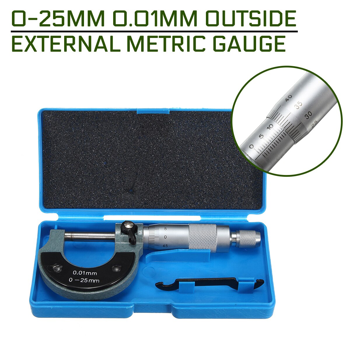 0.01Mm 0-25Mm Buiten Externe Metric Gauge Micrometer Machinist Meten Met Doos Nauwkeurig Meetinstrument