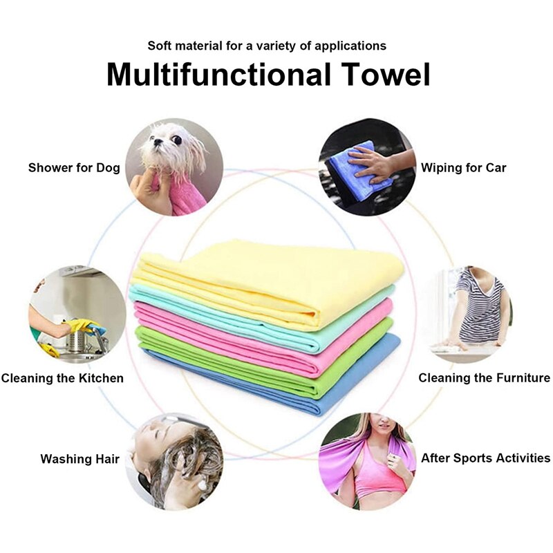 10Pcs Super Absorbent Shammy Dog Towels Quick Dry Eco-Friendly Soft Multifunctional Pets Cats Towel Packs