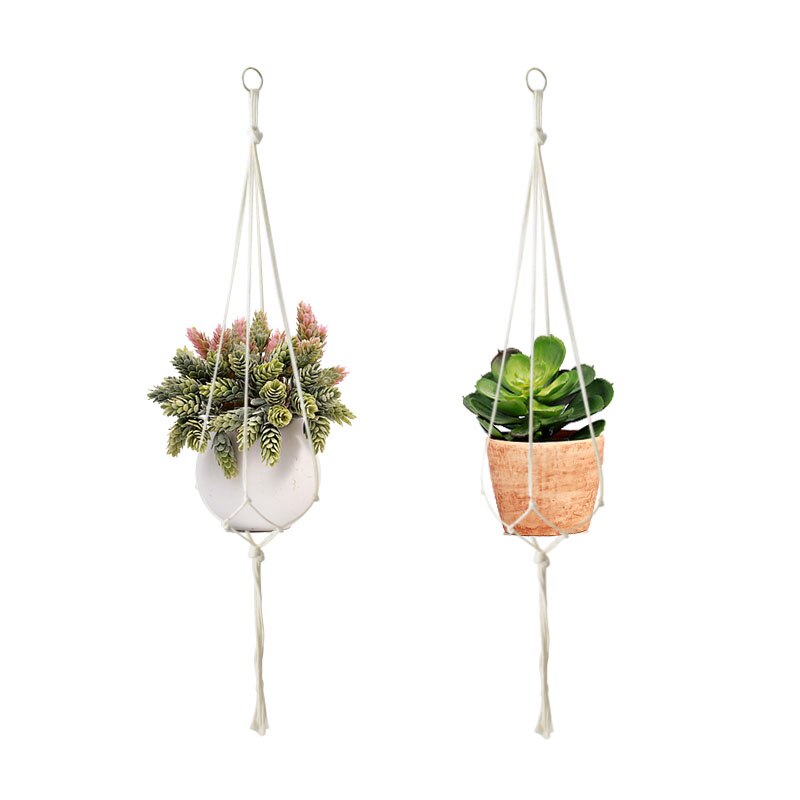 Vaso de flores macrame artesanal, cesta pendurada, corda, vaso de flores, bolsa, hortícola, porta de casa, varanda, quintal, jardim, 1 peça