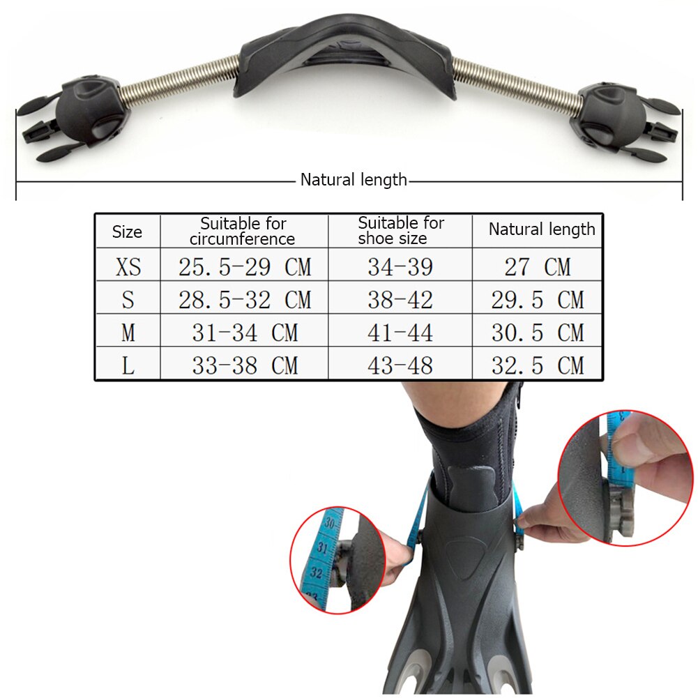 2PCS Scuba Diving 304 Stainless Steel Spring Fin Straps Diver Heel Straps Gear for Cressi Mares Fins Diving Snorkeling Fins