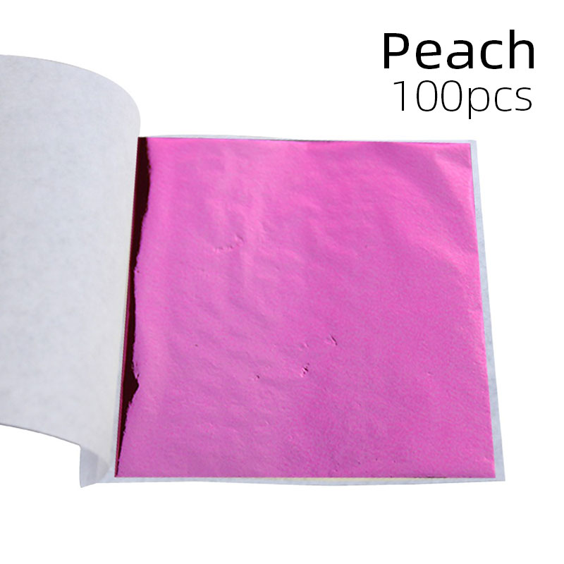 100 Stuks Sliver Koperfolie Papier Imitatie Bladgoud Vellen DIY Hand Nagel Ambachten Glanzend Vergulden Decor Art Lijnen Muur veelkleurig: Bordeaux