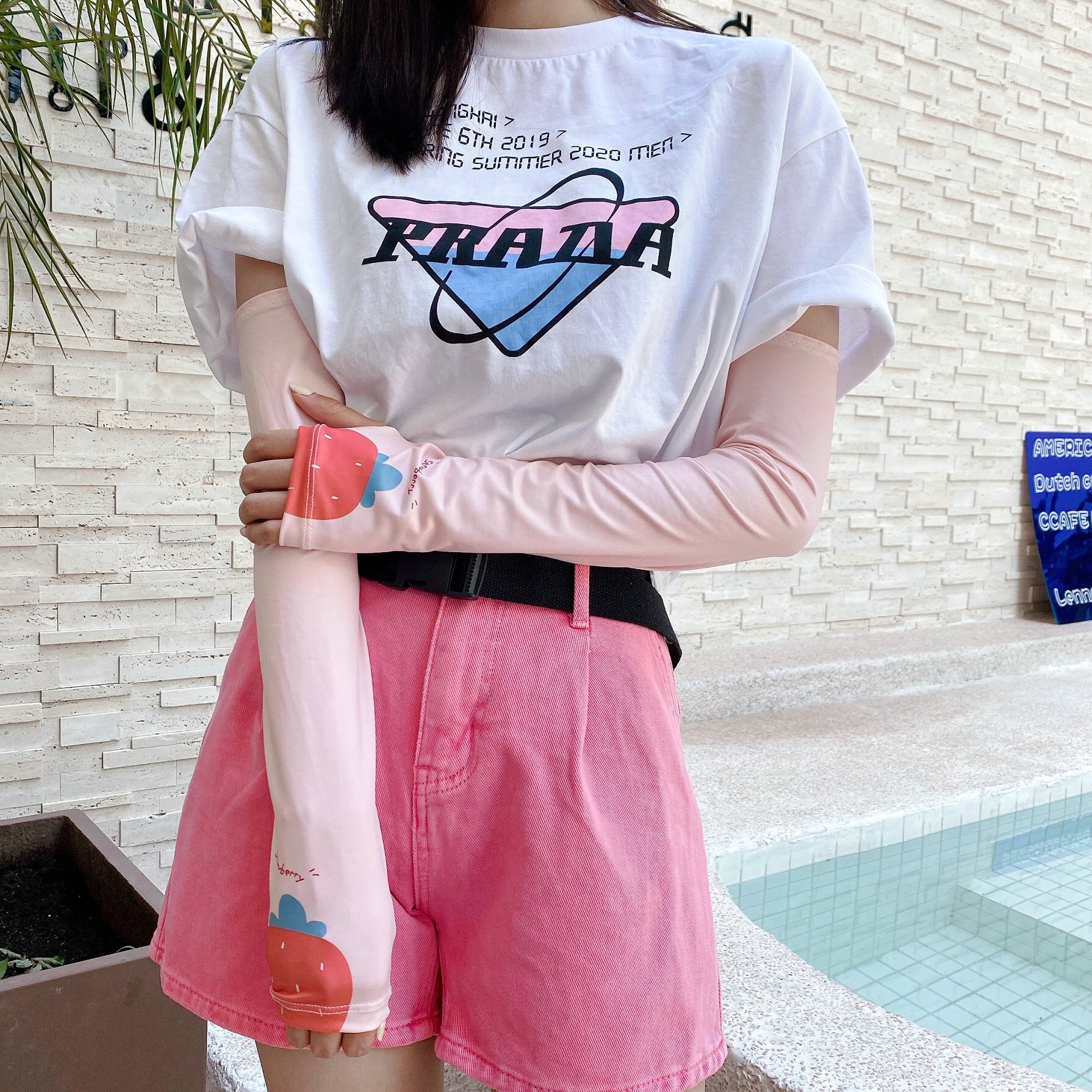 2 Stuks = 1 Pairs Koreaanse Stijl Leuke Fruit Aardbei Oversleeves Alle-Match Zon Bescherming Uv Zon bescherming Arm Mouwen