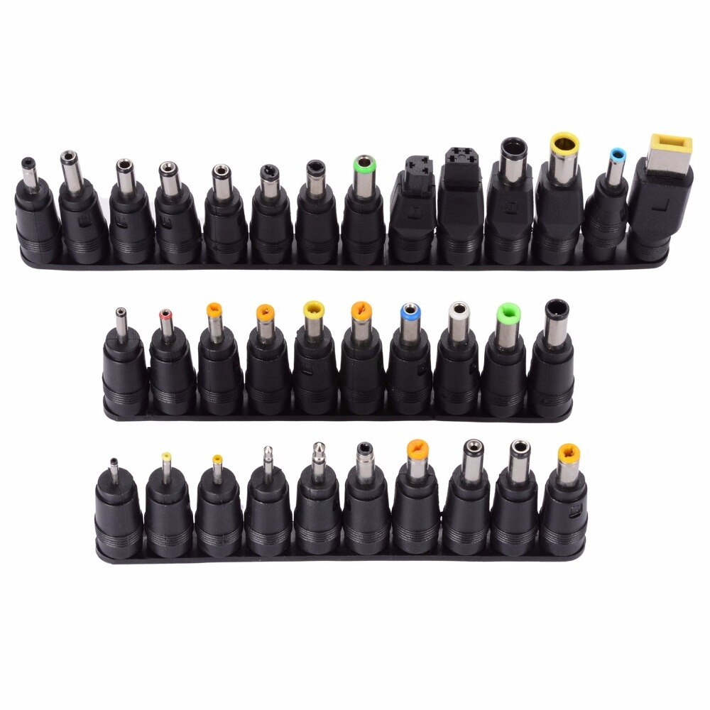 34 stuks Universele Laptop Notebook Input DC Plug Set Jack Tips voor Lenovo Toshiba Dell HP Asus en Meest Laptops