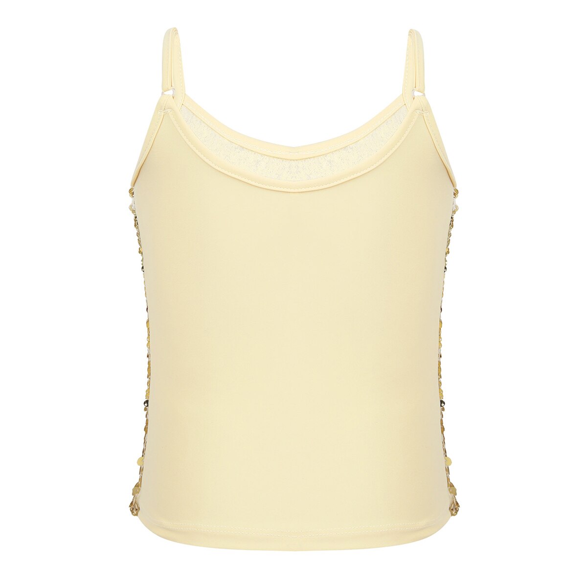 Børn piger børn teenage justerbare spaghetti skulderstropper glitrende pailletter toppe tank top til dans på scenen