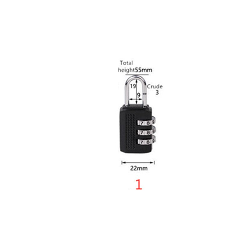 80*40*14mm Heavy Duty 4 Dial Digit Combination Lock Weatherproof Security Padlock Outdoor Gym Safely Code Lock Black Four Models: Black 1
